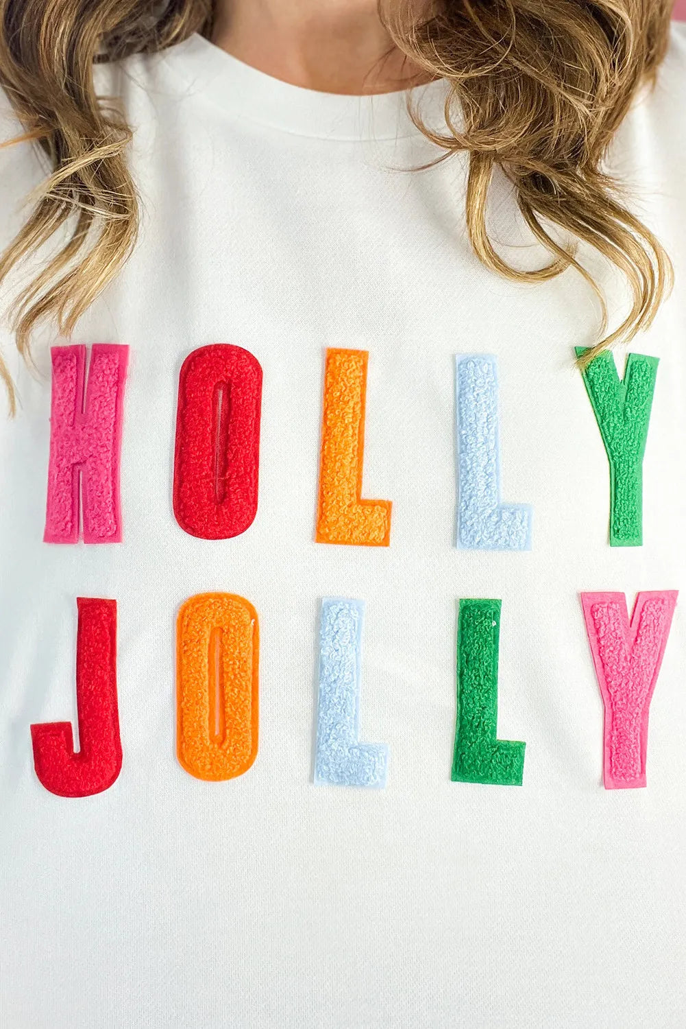 HOLLY JOLLY Round Neck Long Sleeve Top