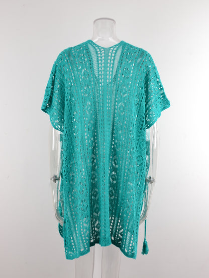 Angel Wings Cutout V-Neck Cover-Up with Tassel