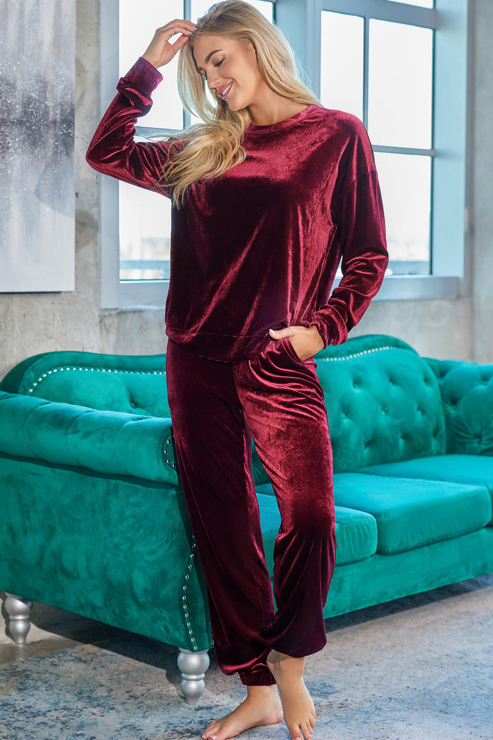 Long Sleeve Top and Pants Lounge Set