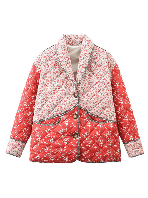 Floral Pattern Quilted Spring-Summer Jacket