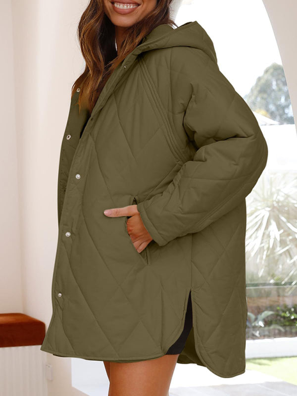 Women's oversize Loose Hooded Quilted Jacket