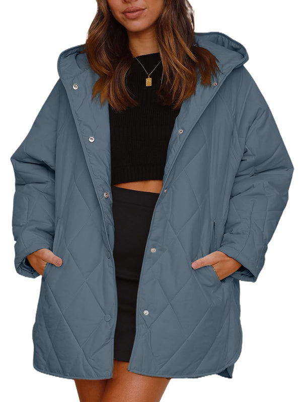 Women's oversize Loose Hooded Quilted Jacket