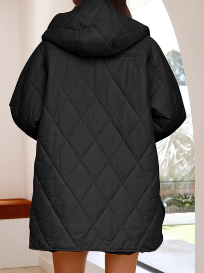 Women's oversize Loose Hooded Quilted Jacket