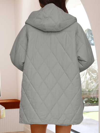 Women's oversize Loose Hooded Quilted Jacket