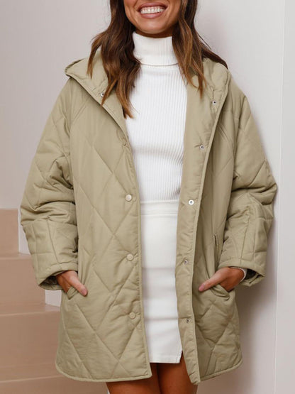 Women's oversize Loose Hooded Quilted Jacket