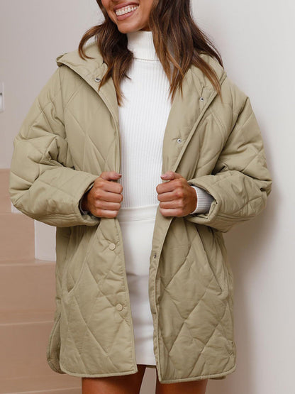 Women's oversize Loose Hooded Quilted Jacket