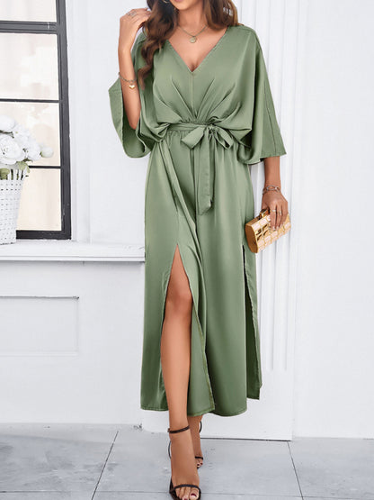 Women's new style elegant V-neck loose dress