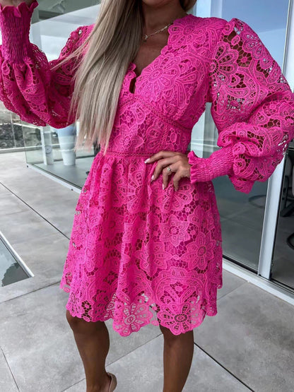 Women's sexy hollow lace dress